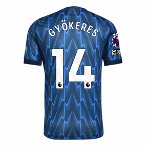 Moisture Wicking Design Durable Wear adidas Arsenal Authentic Viktor Gy?keres Away Jersey w/ EPL   No Room For Racism 25/26 (Indigo/Silver)