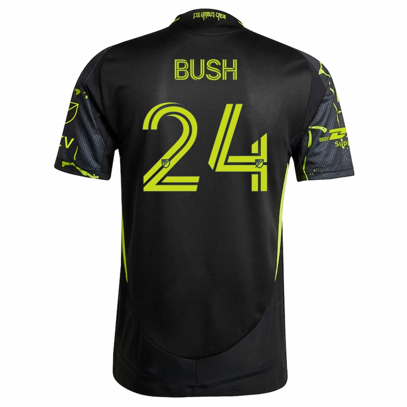 adidas Evan Bush Columbus Crew Authentic Away Jersey w/ MLS Patches 25/26 (Black/Yellow) Sublimation Ready Fabric
