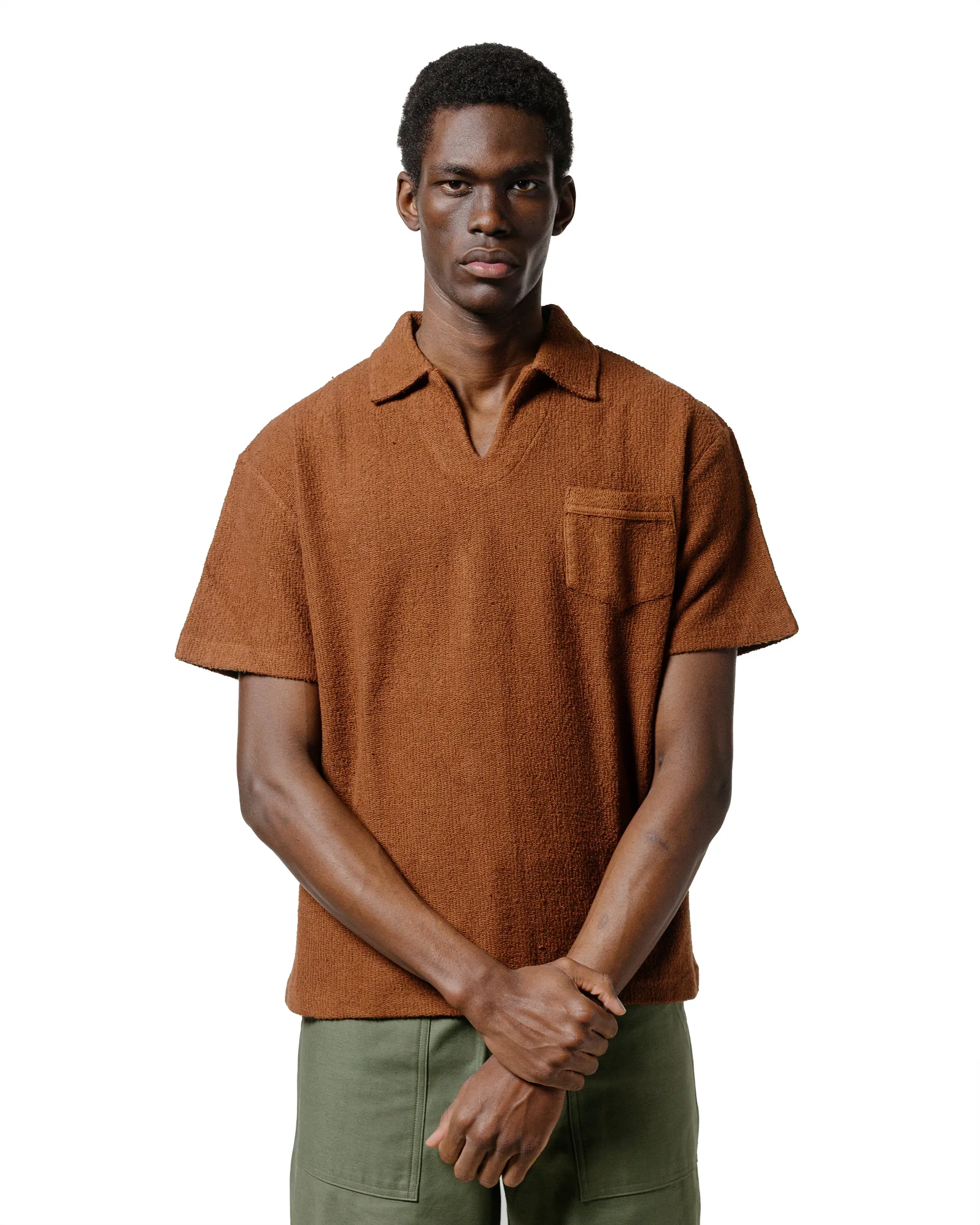 The Real McCoy's MC23017 Cotton Pile Skipper Brown Fitted Silhouette