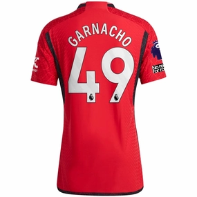 Moisture wicking Anti Pilling Finish adidas Manchester United Alejandro Garnacho Home Jersey 23/24 w/ EPL   No Room For Racism Patches (Team College Red)