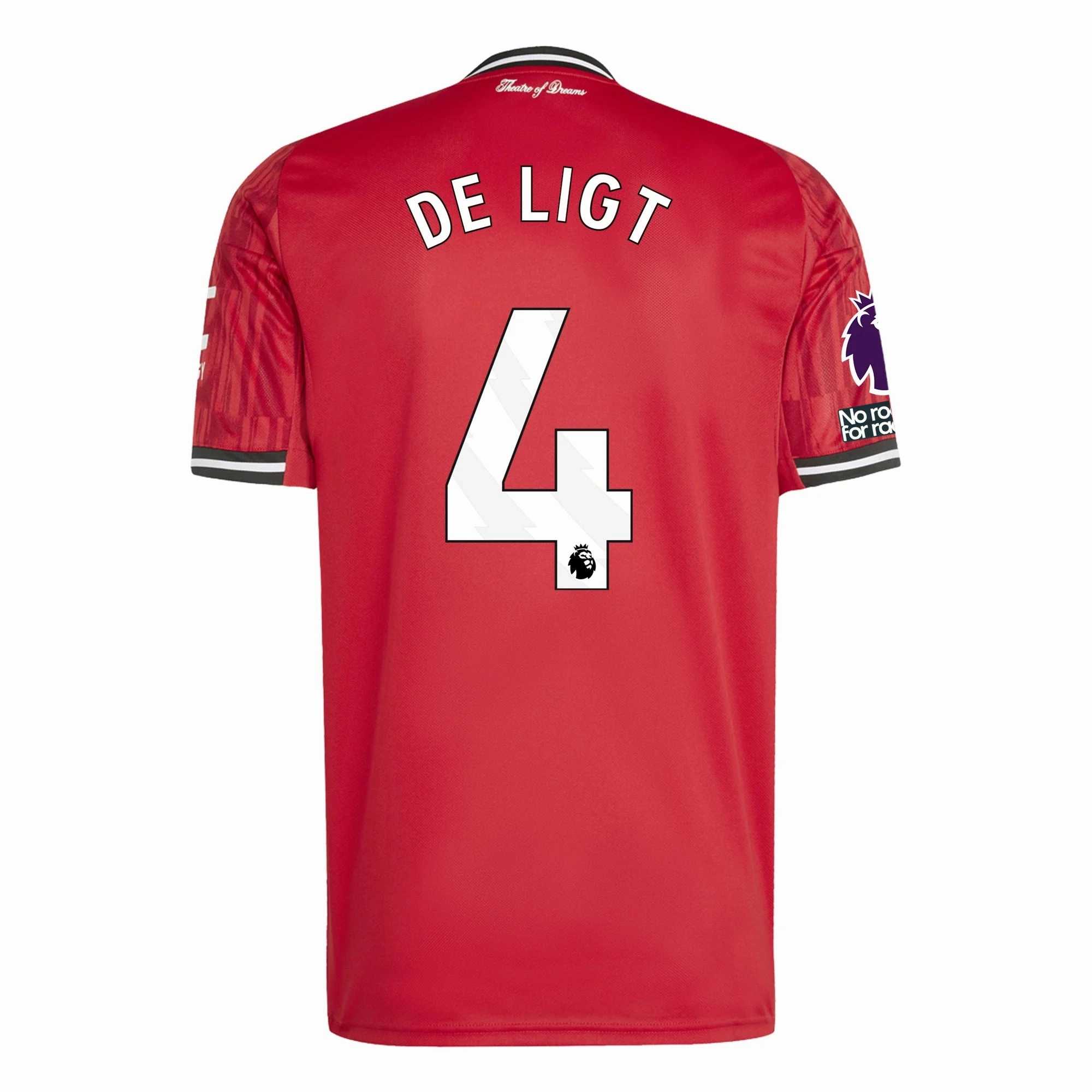 Mesh Panel Placement adidas De Ligt Men's Manchester United Home Jersey 25/26 w/ EPL   NRFR Patches (Red)