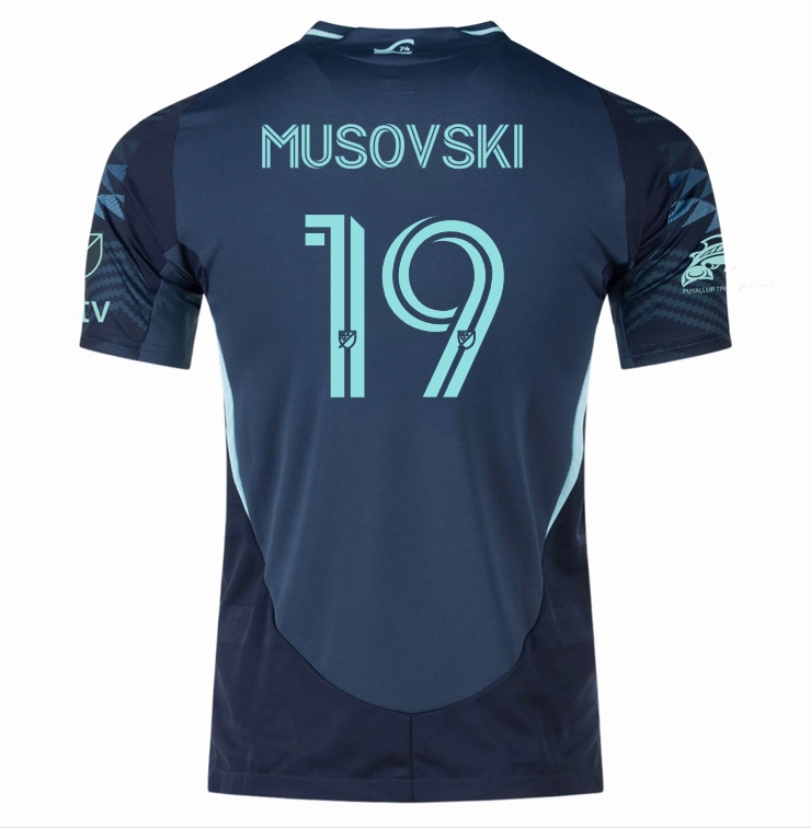 sporty wear Sporty Layers adidas Danny Musovski Seattle Sounders Authentic Away Jersey 25/26 w/ MLS Patches & Sponsor (Aura Ink)