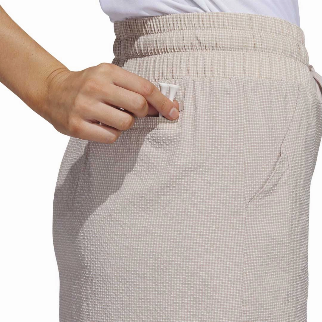 adidas - Women's Seersucker 16 Inch Golf Skort (HT1287) Wind Resistant Outer Layer