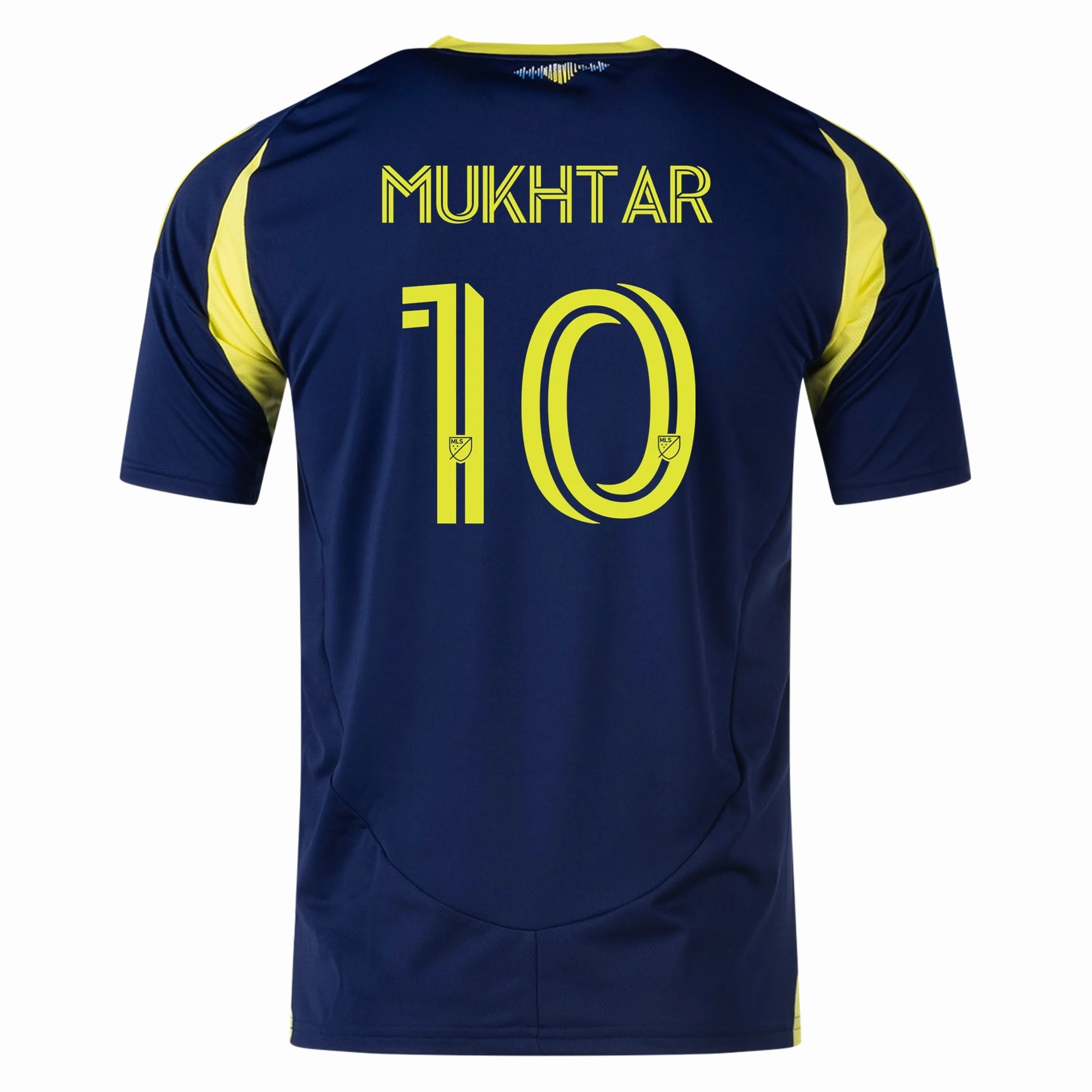 adidas Nashville Hany Mukhtar Away Jersey 25/26 (Tena Blue) Stretchable Knit Material Molded Collar Architecture