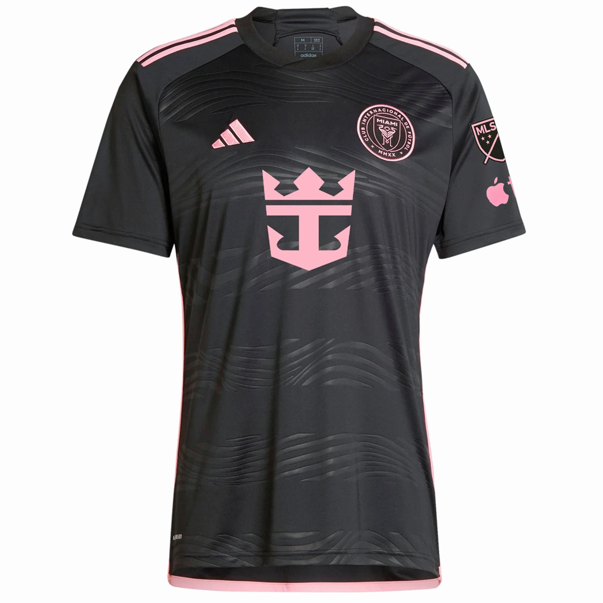 adidas Inter Miami Custom Name Royal Caribbean Away Jersey w/ MLS   Apple TV Patches 23/24 (Black/Bliss Pink) Seamless Knit Construction fitness gear