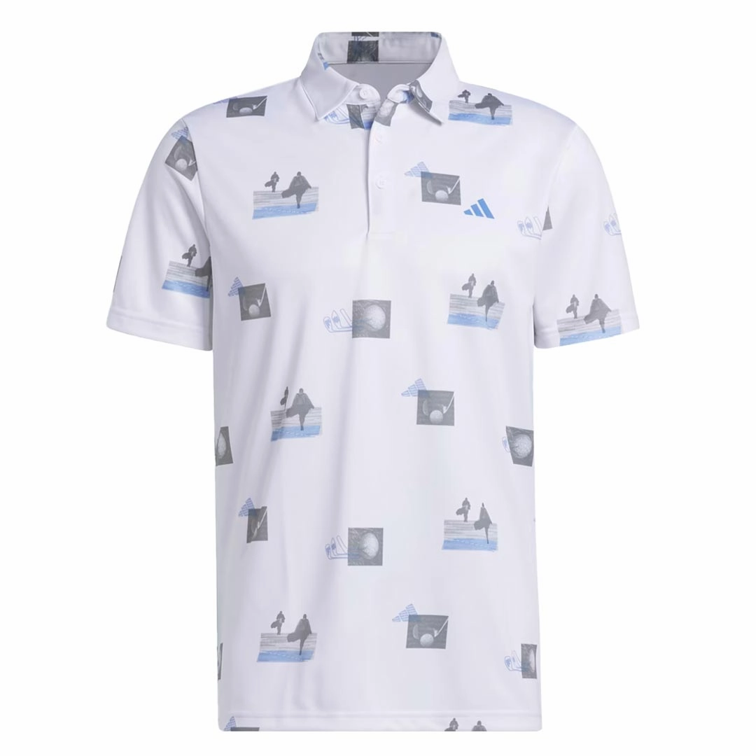 adidas - Men's Allover Print Golf Polo T-Shirt (HR7998) Adaptable Fit
