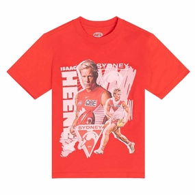 Heat Ready Junior's AFL Sydney Swans Football Club Isaac Heeney Landmark Player Tee