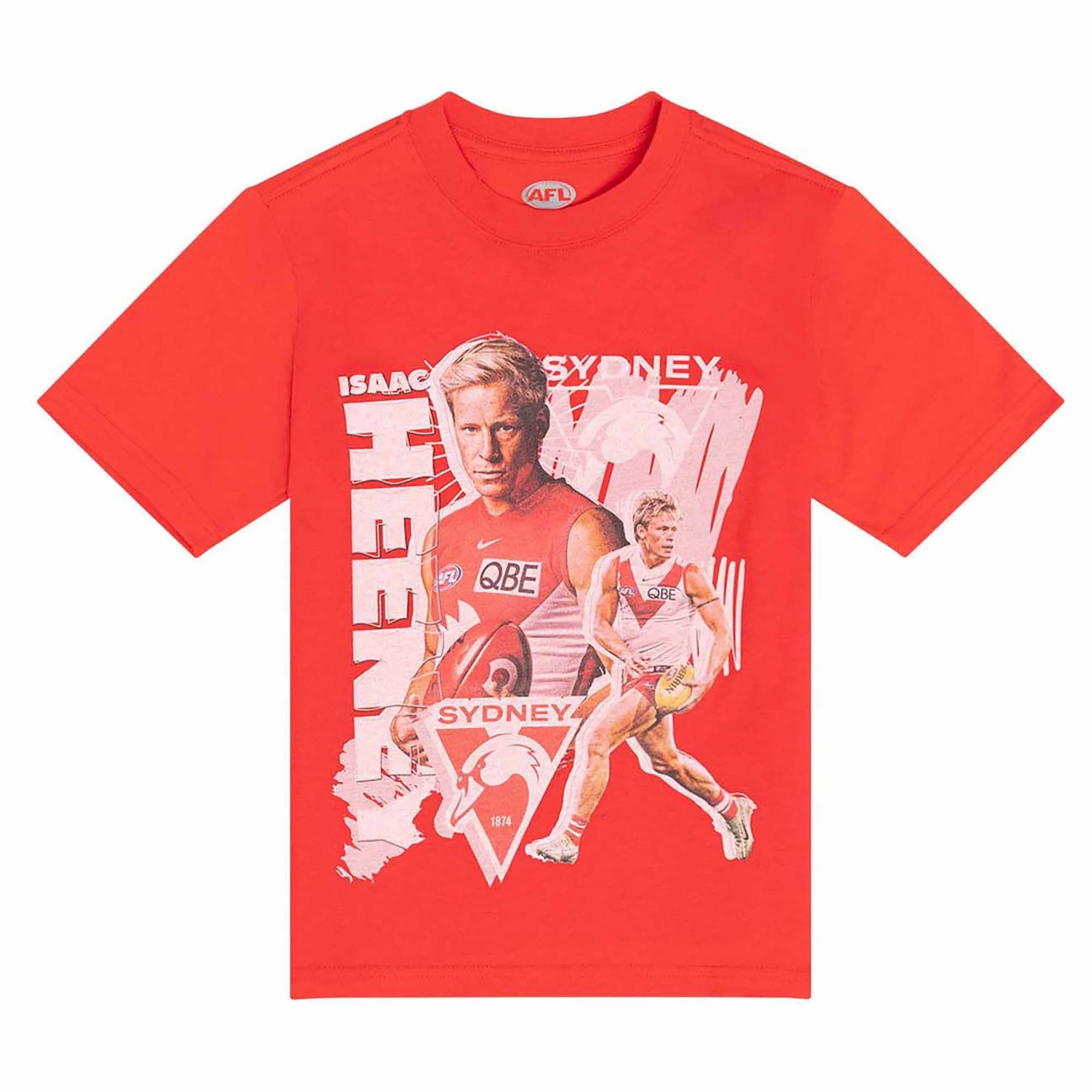 Air Flow UV Protection Fabric Junior's AFL Sydney Swans Football Club Isaac Heeney Landmark Player Tee