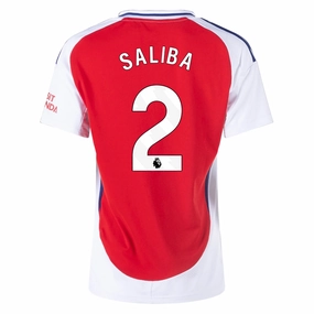 adidas Womens Arsenal William Saliba Home Jersey 24/25 (Better Scarlet/White) Strategic Ventilation Zones