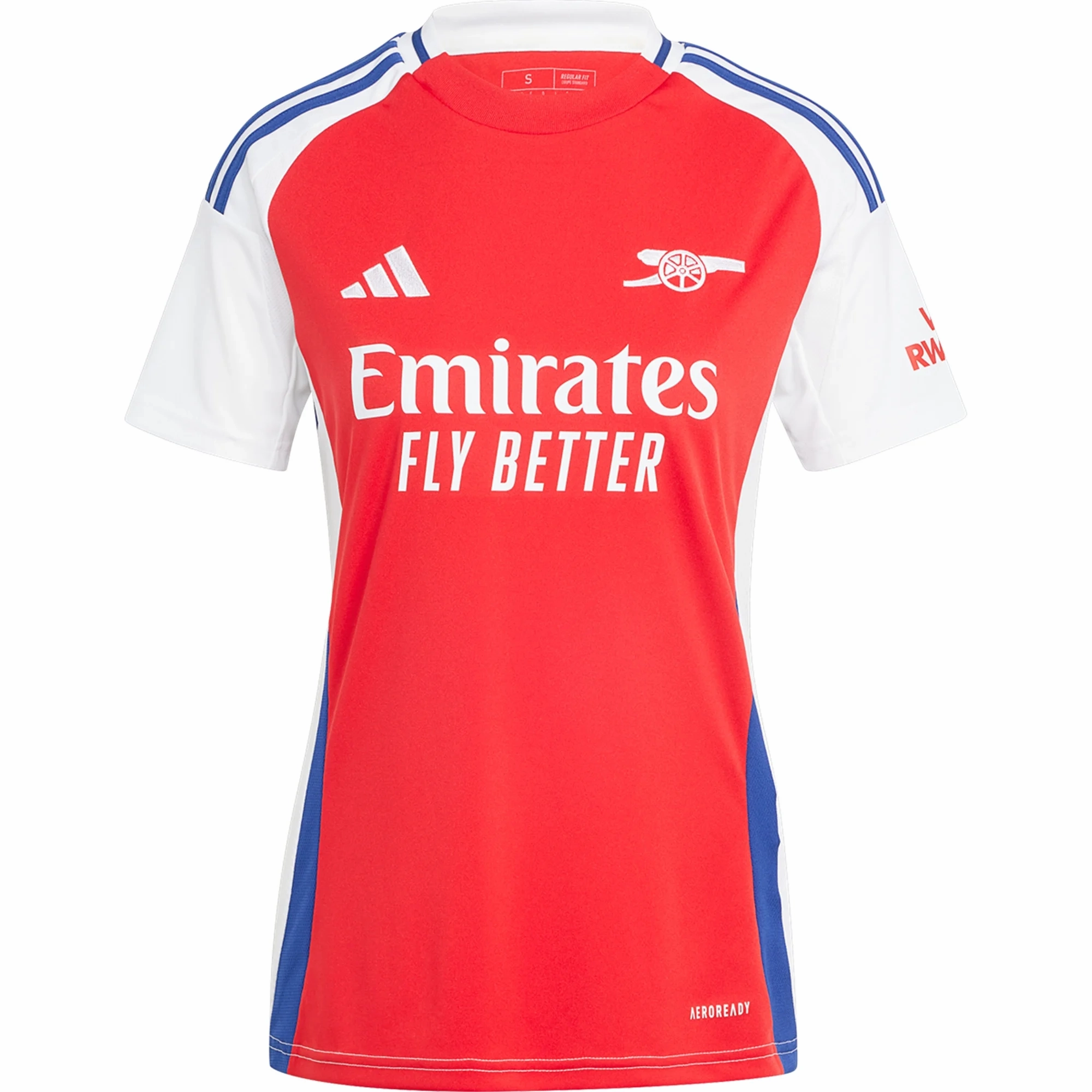 Dynamic Fit Technology Brushed Fleece Lining adidas Womens Arsenal William Saliba Home Jersey 24/25 (Better Scarlet/White)