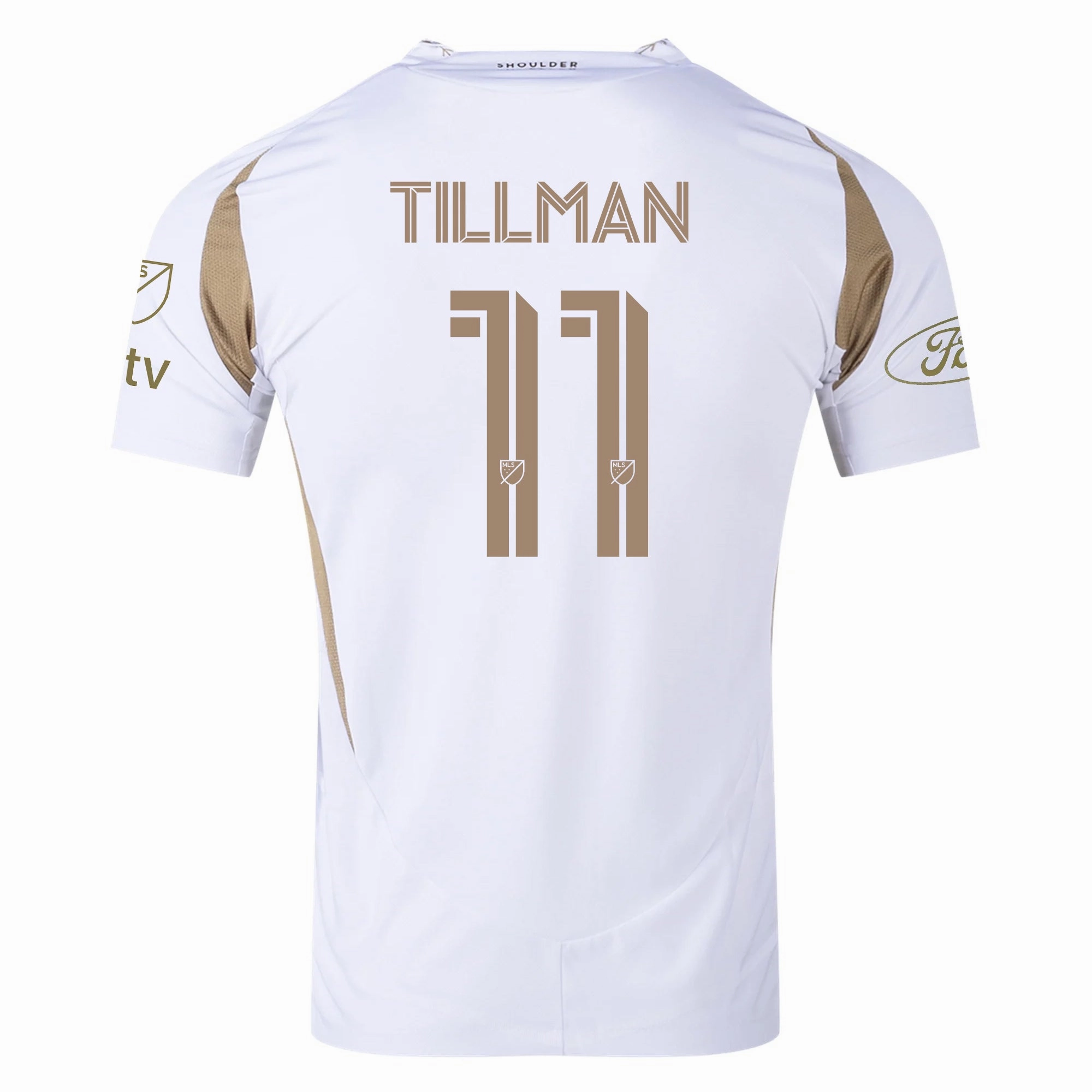 Fresh Look adidas Timothy Tillman LAFC Authentic Away Jersey w/ MLS   Apple   Ford Logo 25/26 (White/Gold)