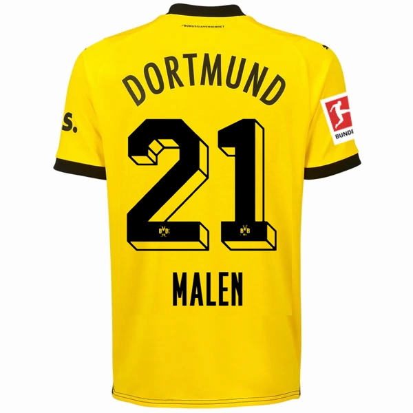 Dynamic Comfort Puma Borussia Dortmund Malen Home Jersey w/ Bundesliga Patch 23/24 (Cyber Yellow/Puma Black)