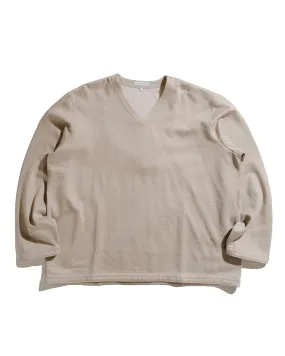 Fashion Wearable Functional Comfort Lady White Co. V Neck Sweater Natural