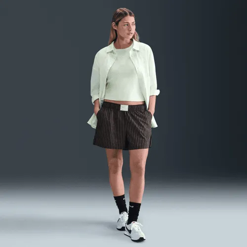 Nike "Mid Rise Loose Striped Shorts" W - Black / Thunder Grey HygroscopicFiber