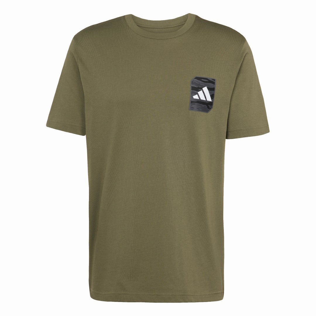 Camo Woven Graphic T-shirt Tagless Neckline