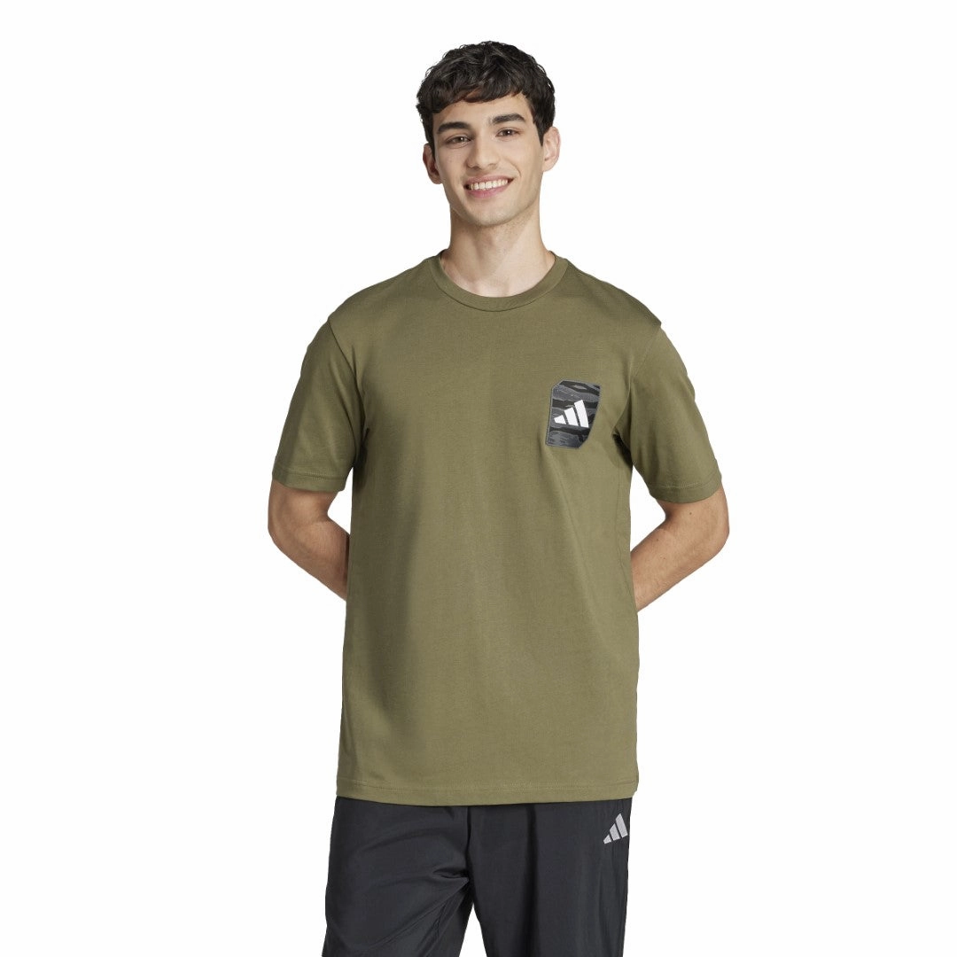 Camo Woven Graphic T-shirt Easy Care Fabric Cozy Layer