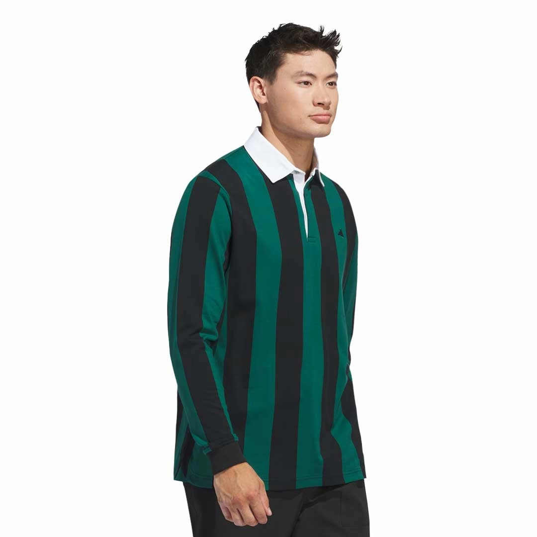adidas - Men's Go-To Long Sleeve Rugby Polo Shirt (IQ2972) Bonded Armhole Frames Athletic Form