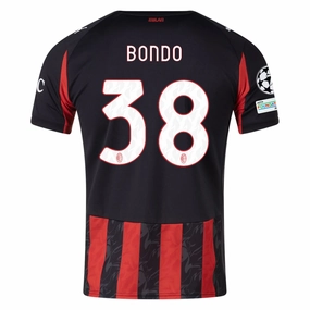 Yarn Dyed Fabric Puma Bondo Men's AC Milan Home Jersey w/ Champions League Patches 25/26 (Red/Black)