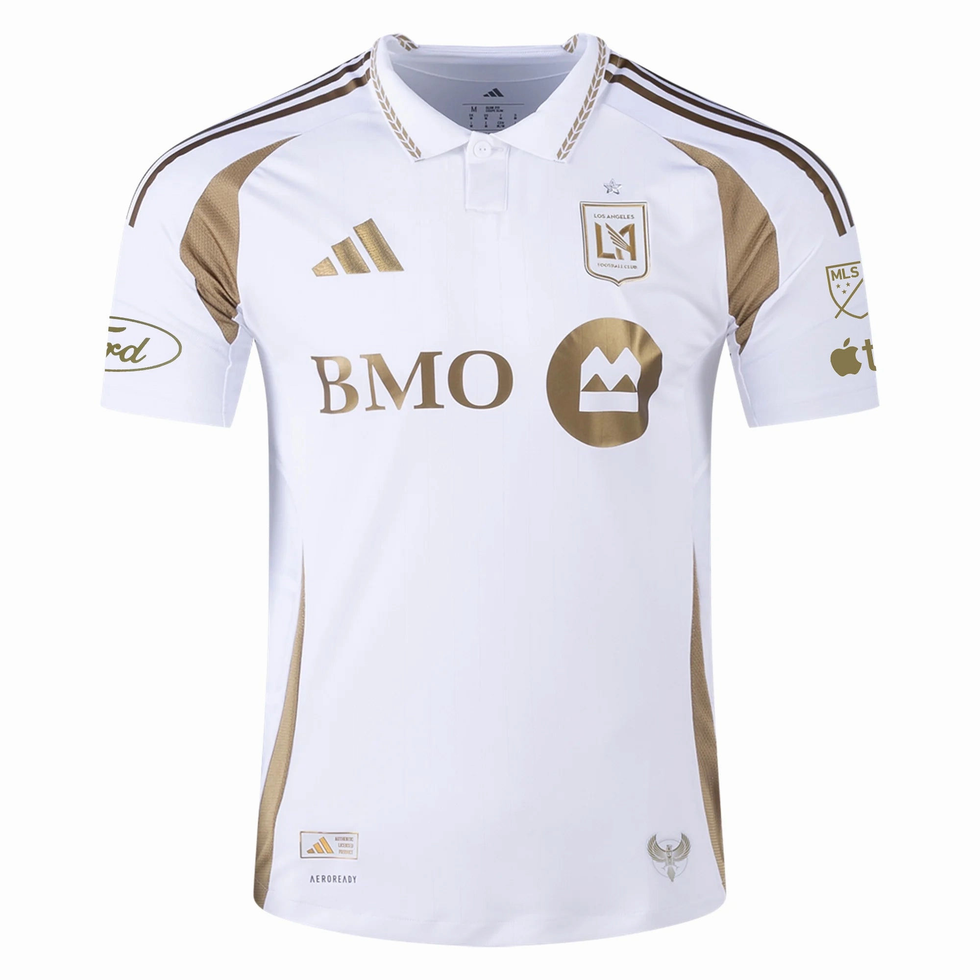 Breathable Design adidas Odin Thiago Holm LAFC Authentic Away Jersey w/ MLS   Apple   Ford Logo 25/26 (White/Gold)
