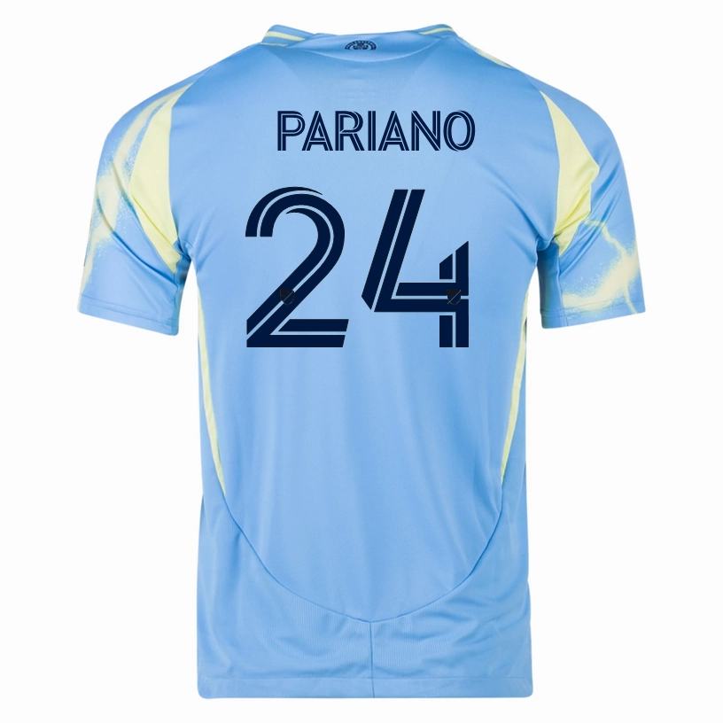 adidas Philadelphia Union Nick Pariano Authentic Away Jersey 25/26 (Blue/Yellow) Reflective Safety Detailing Gym Essentials