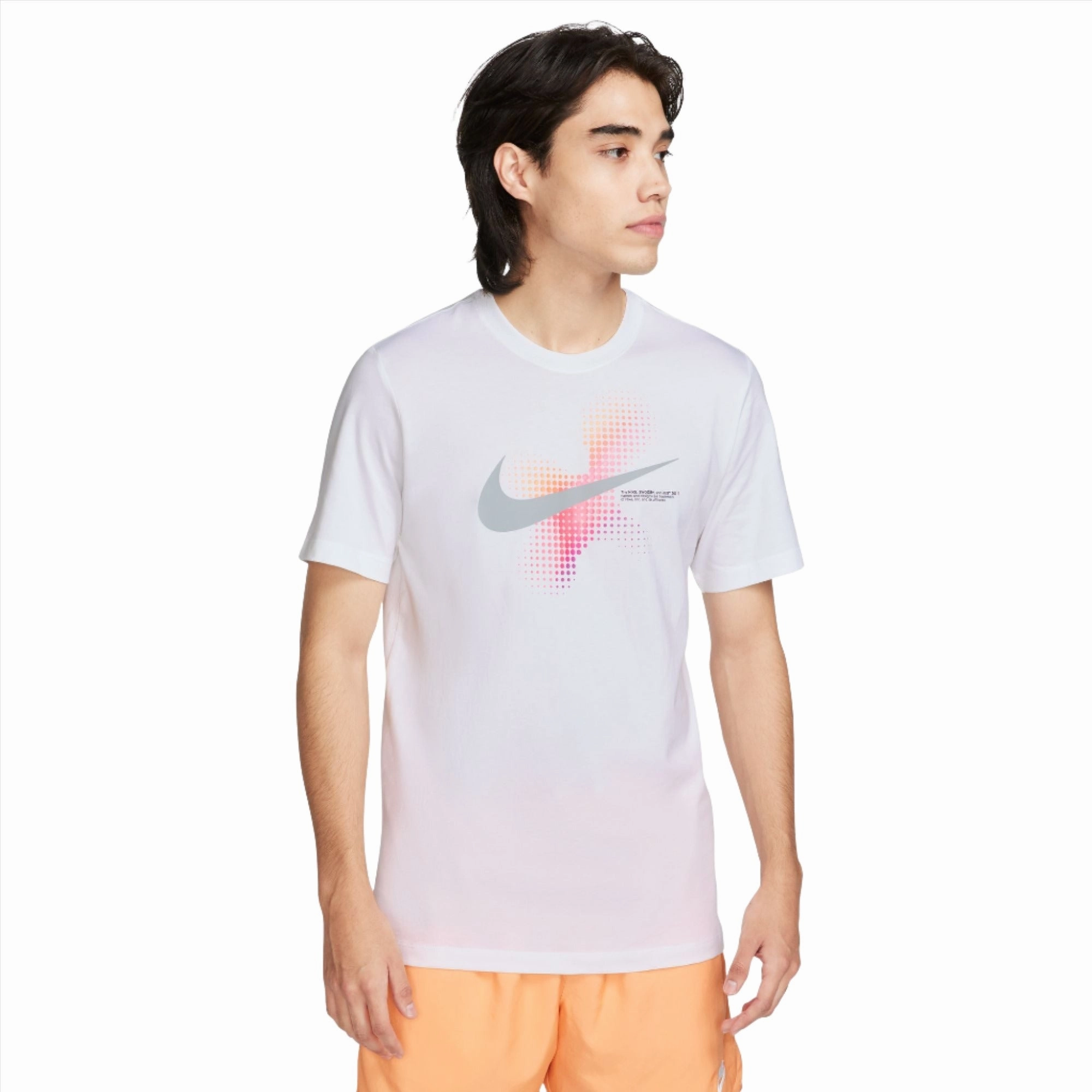 Soft Layering Swoosh Dot Print Graphic T-shirt