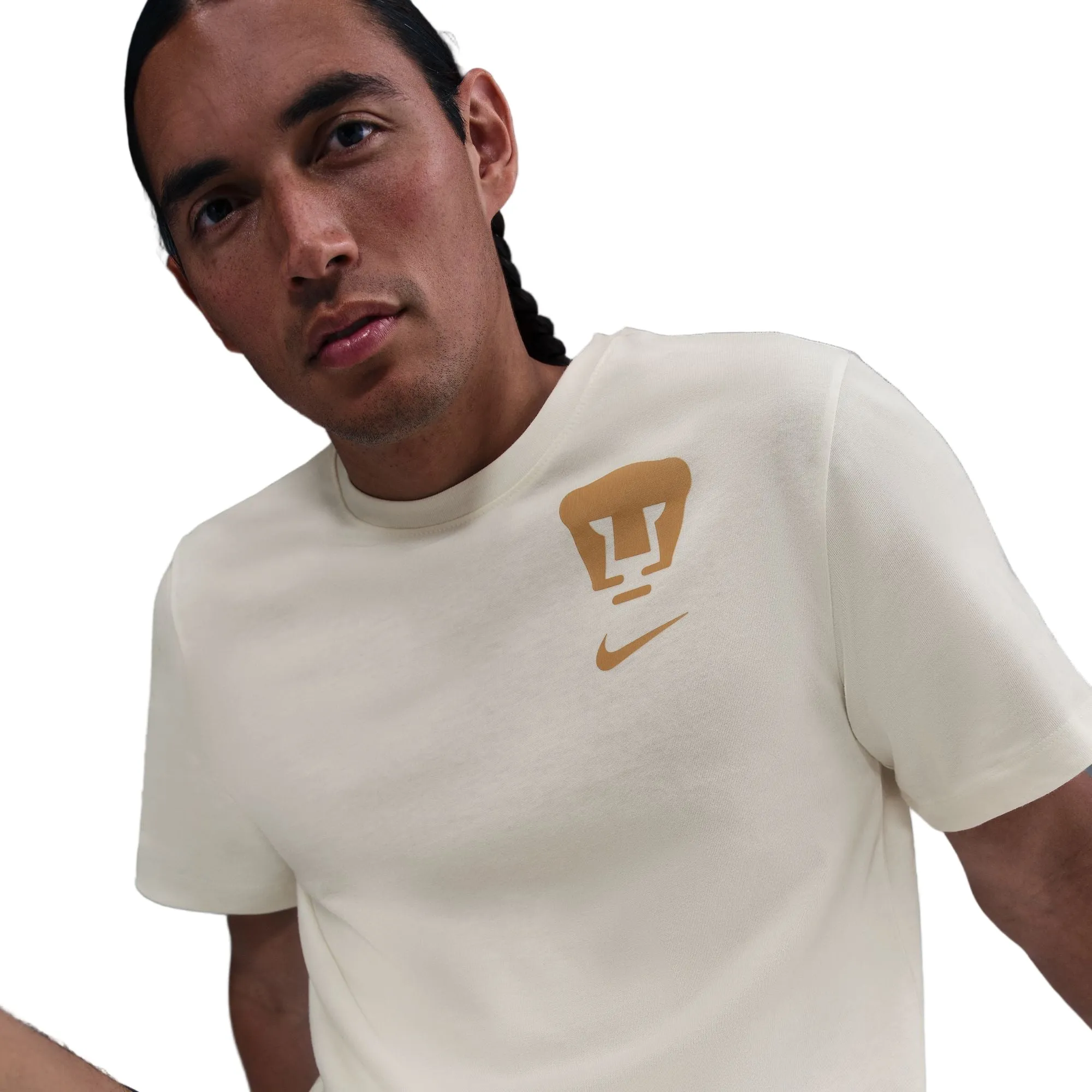 Nike Men's Pumas Crest Logo T-Shirt (Sail Off White) Pilling Resistant Finish Casual Comfort Fit