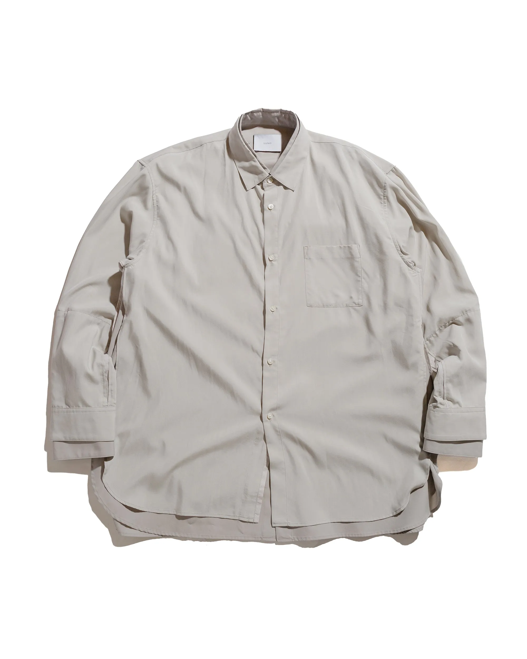 ssstein Oversized Layered Shirt Grey Recycled Polyester Blend