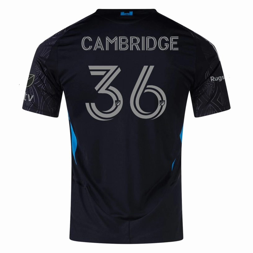 adidas Brandon Cambridge Charlotte FC Authentic Away Jersey 25/26 (Black) Versatile Fit Friction Resistant Coating