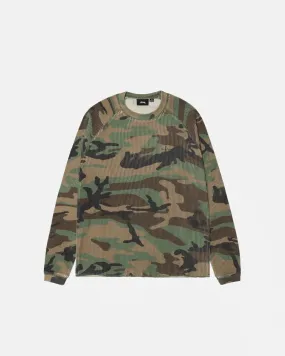 Stussy "Thermal Basic Stock" M - Woodland Camo Crown Fit Warm Sweater