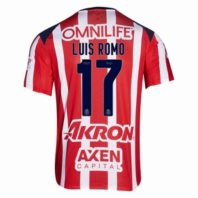 Wrinkle Resistant Weave Breath Ready Puma Luis Romo Men's Chivas De Guadalajara Home Jersey 25/26 (Puma Red/White)