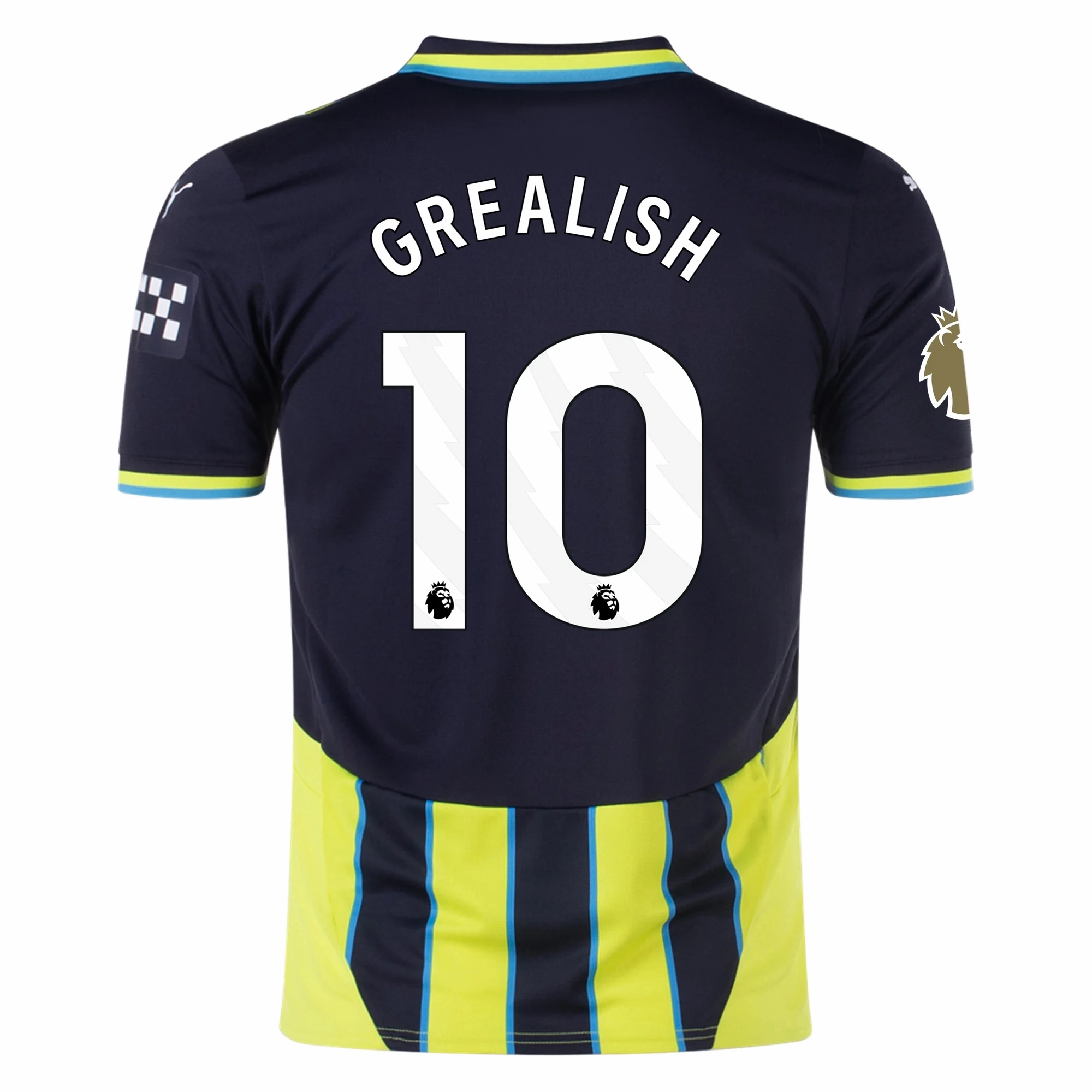 Puma Manchester City Jack Grealish Away Jersey w/ EPL   Club World Cup Patch 24/25 (New Navy/Yellow Glow) Modern Cut