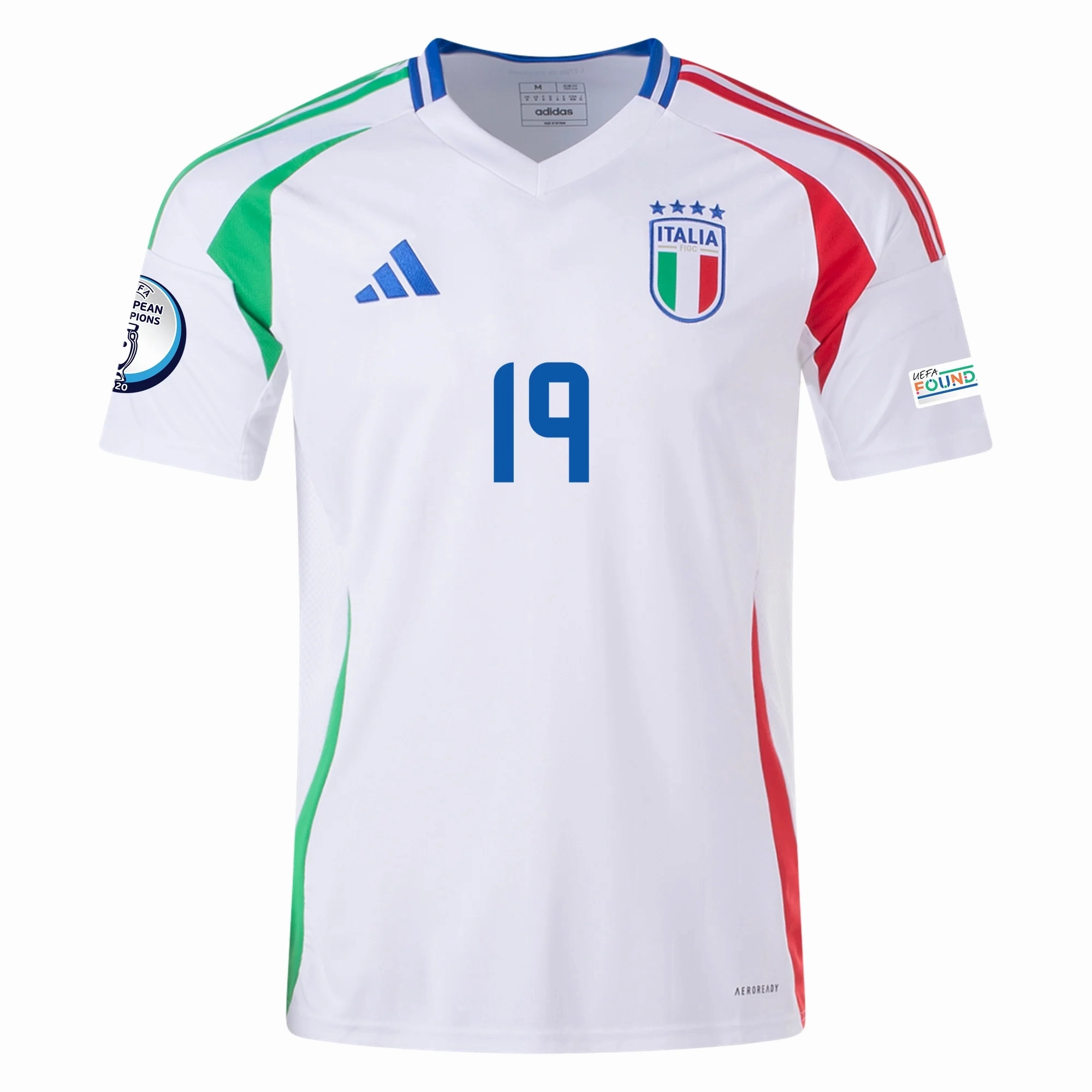 Hybrid Ply Construction adidas Italy Leonardo Bonucci Away Jersey w/ Euro 2024 Patches 24/25 (Blue)