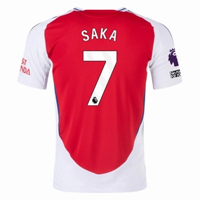 Layered Panel Construction adidas Arsenal Authentic Bukayo Saka Home Jersey w/ EPL   No Room For Racism Patches 24/25 (Better Scarlet/White)