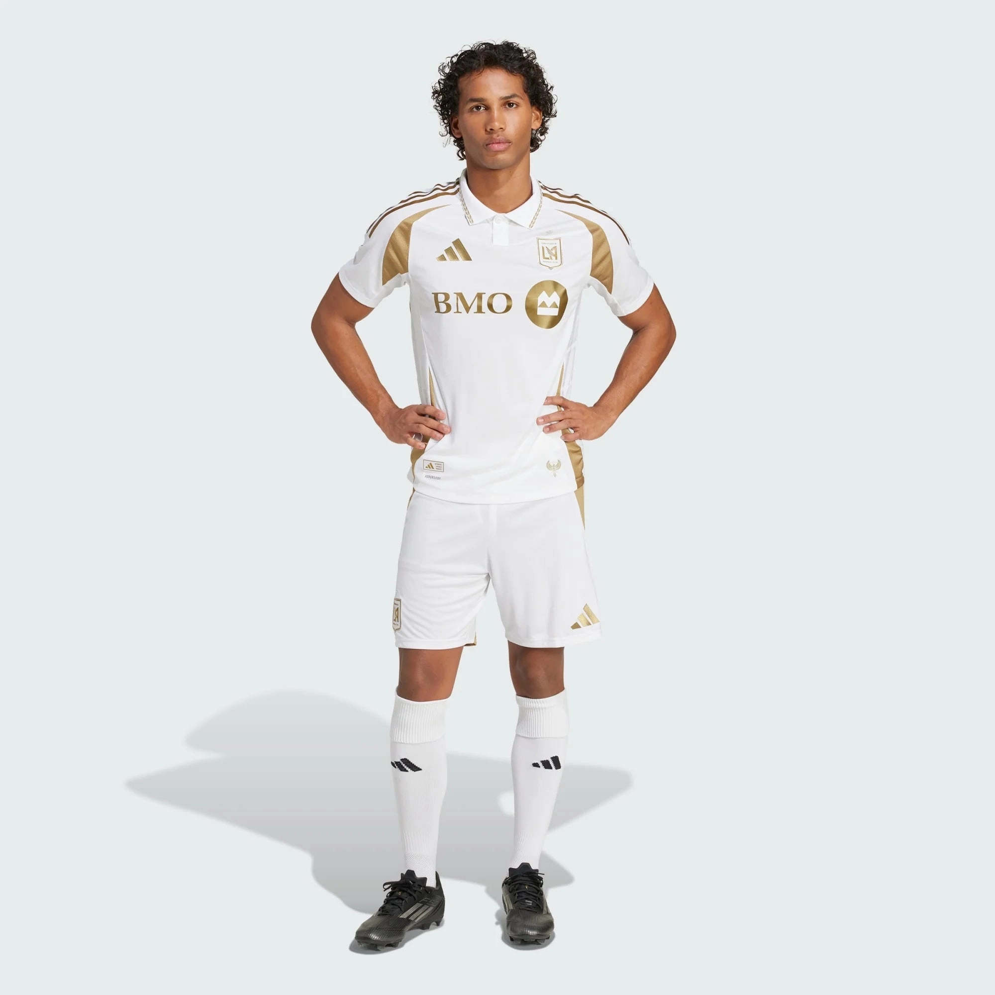adidas Son Heung-min (Korean) LAFC Authentic Away Jersey w/ MLS   Apple   Ford Logo 25/26 (White/Gold) Double Stitched Edging
