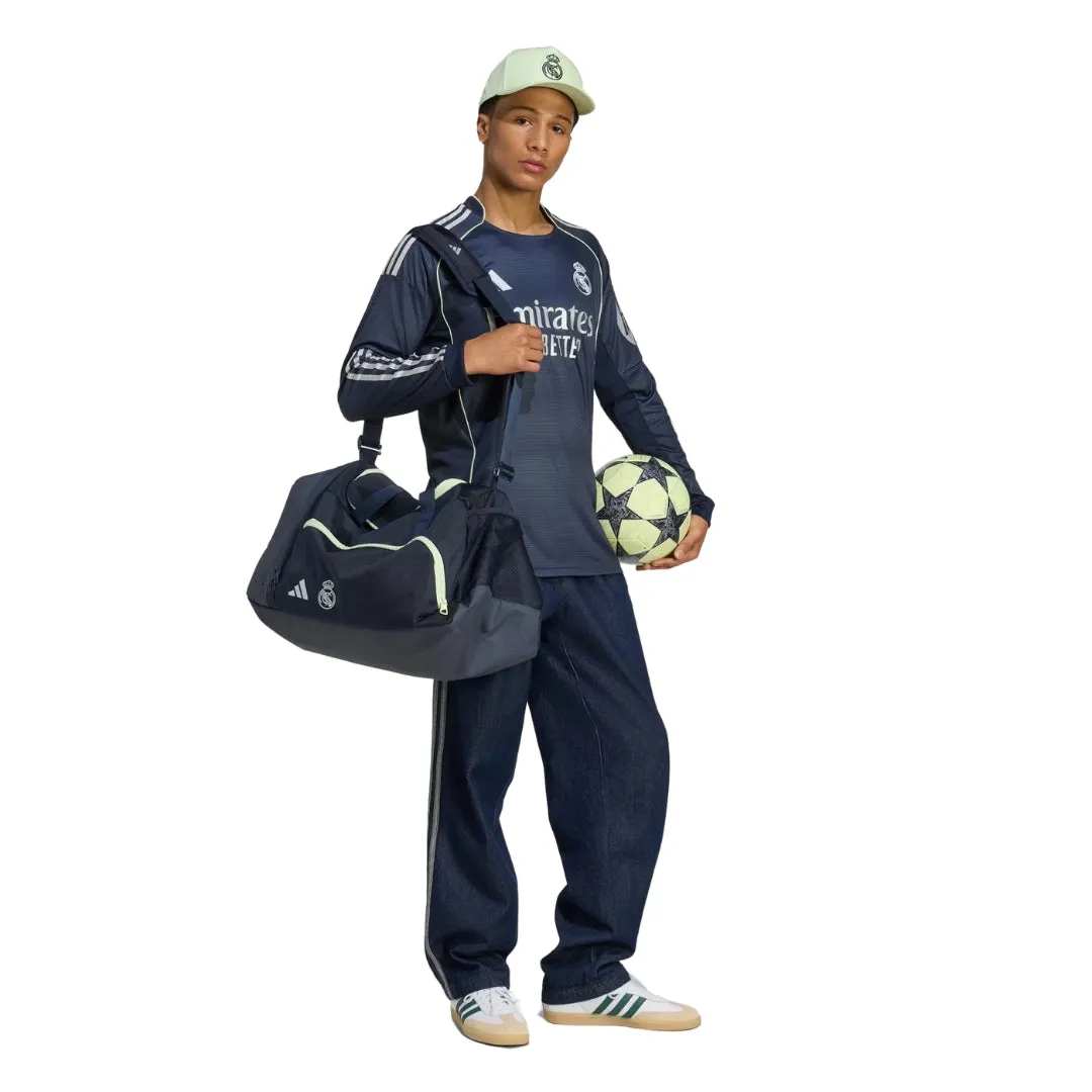 adidas Real Madrid Kylian Mbappe Long Sleeve Away Jersey w/ Champions League Patches 25/26 (Legend Ink) Breathable Back Vents Light Grip