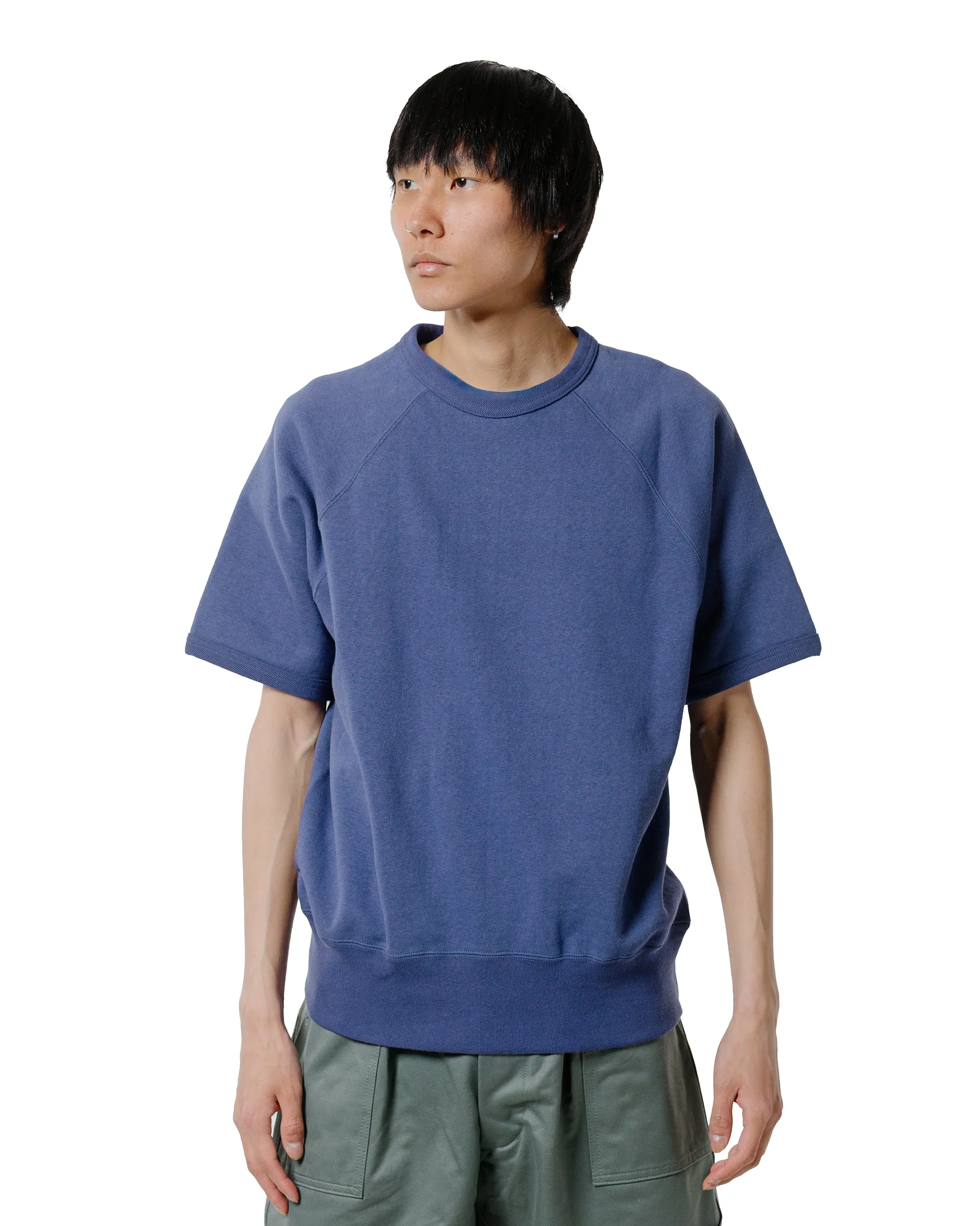 The Real McCoy??s MC24120 9 Oz. Loopwheel S/S Sweatshirt MQ Navy Youth Style Everyday Outfit