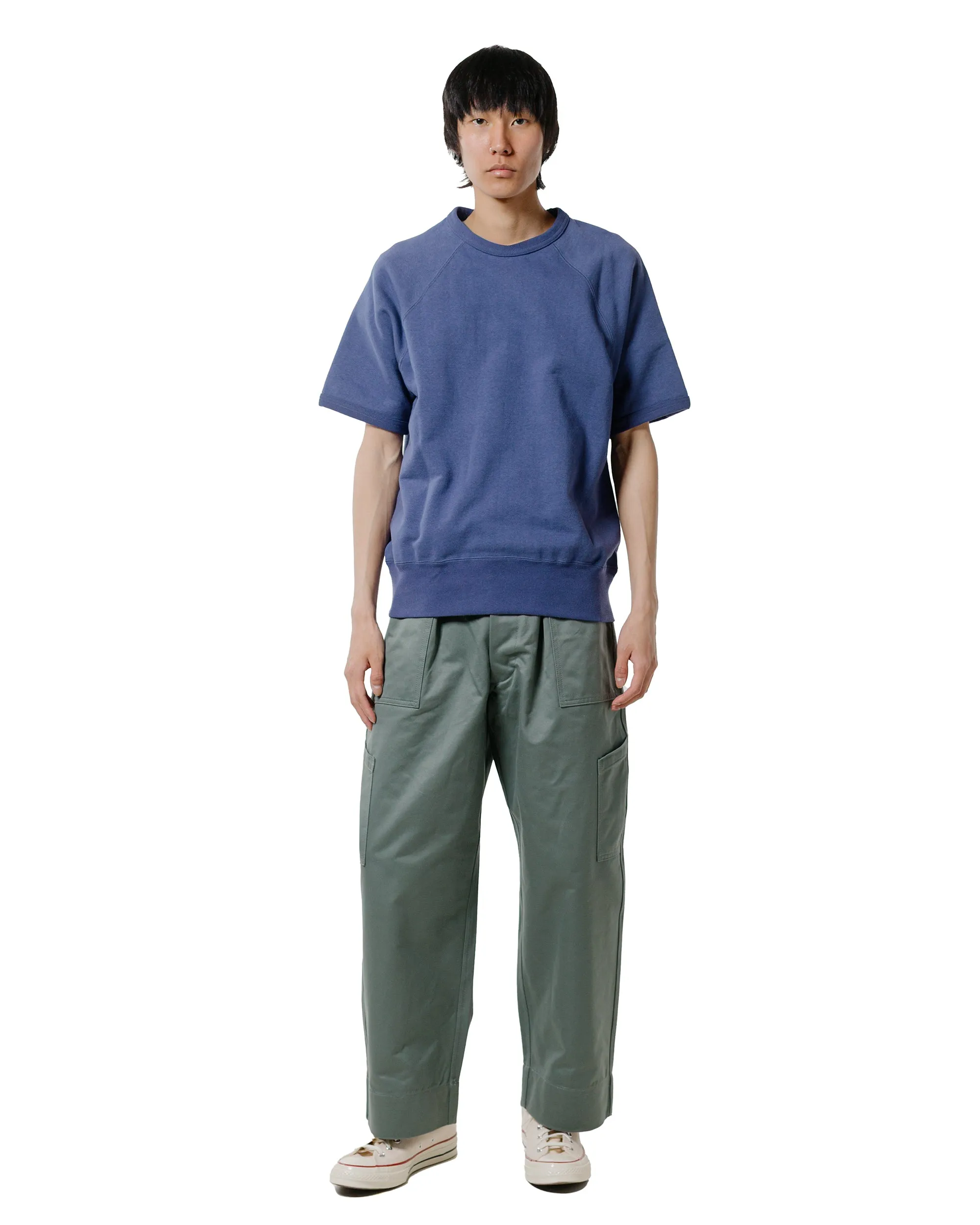 The Real McCoy??s MC24120 9 Oz. Loopwheel S/S Sweatshirt MQ Navy Side Pockets
