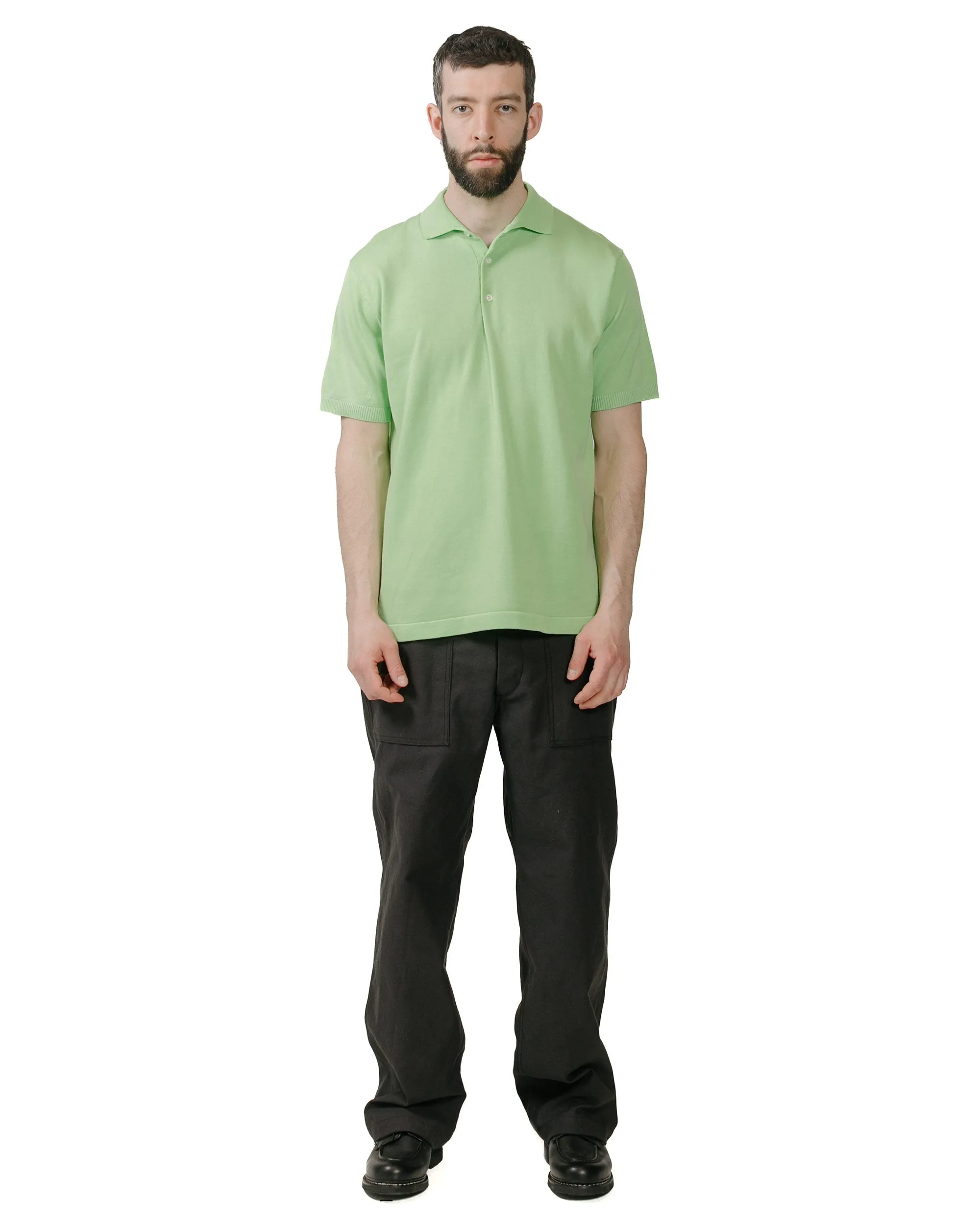 Abstract print product value for money Beams Plus Knit Polo Solid 12G Light Green