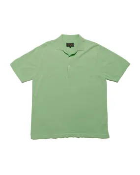 Beams Plus Knit Polo Solid 12G Light Green marbled