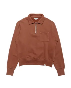 Weekend Sporty Merz B. Schwanen ZIPC01 Zip Collar Sweatshirt Chestnut