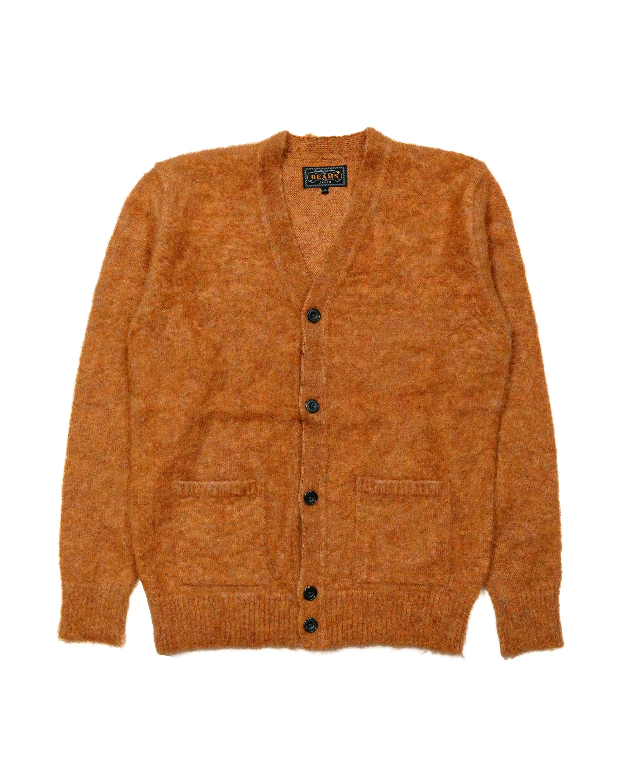 Beams Plus Cardigan Stretch Mohair Orange Timeless Minimal