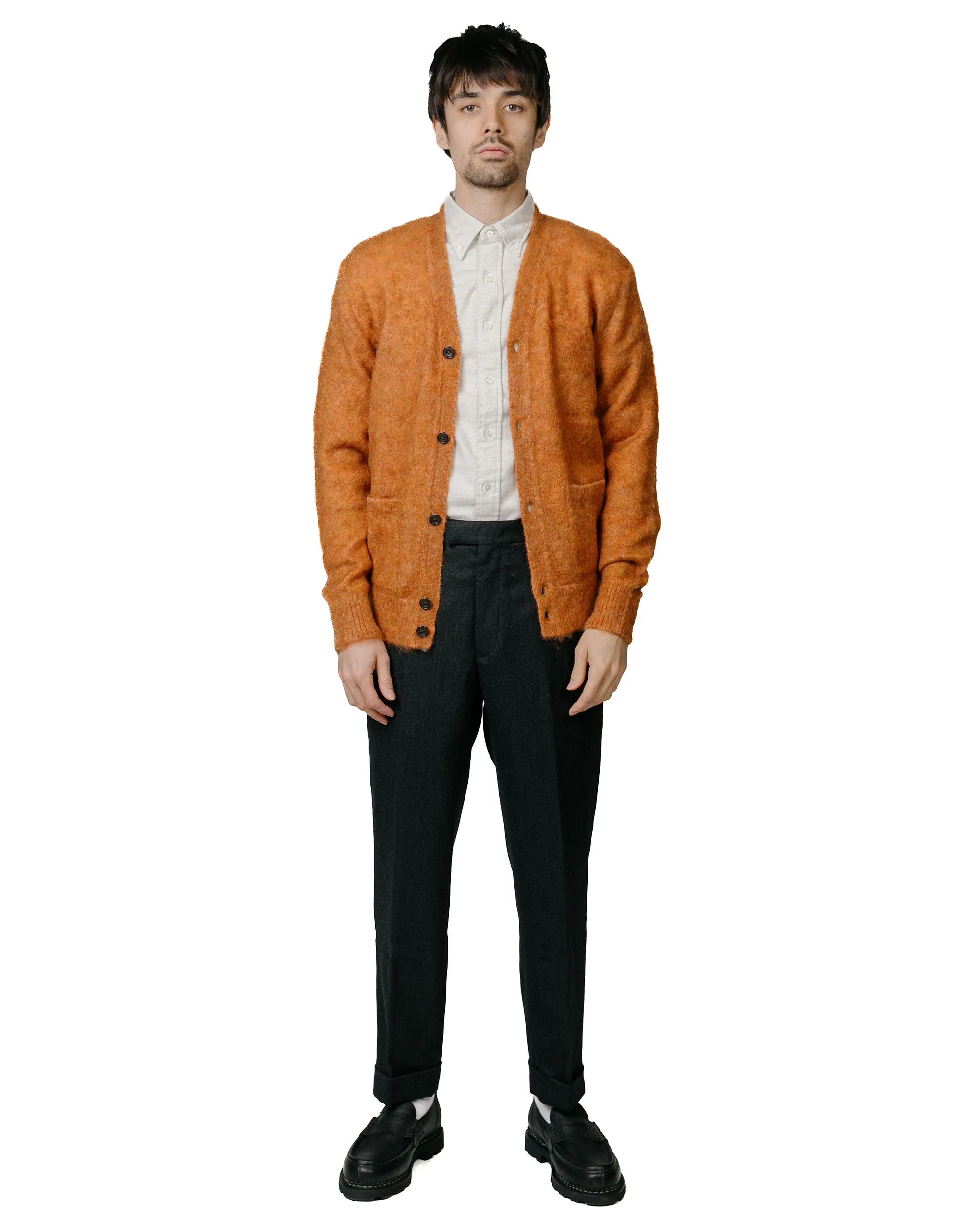 Cozy Layer Beams Plus Cardigan Stretch Mohair Orange