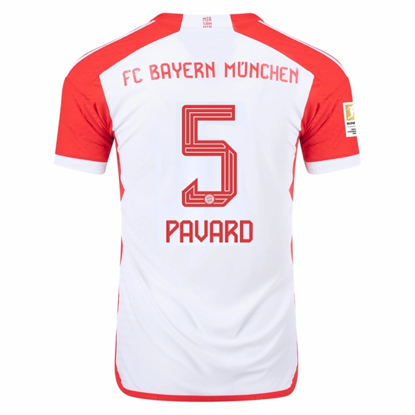 Airflow Channel Panels adidas Bayern Munich Authentic Benjamin Pavard Home Jersey w/ Bundesliga Champions Patch 23/24 (White/Red)