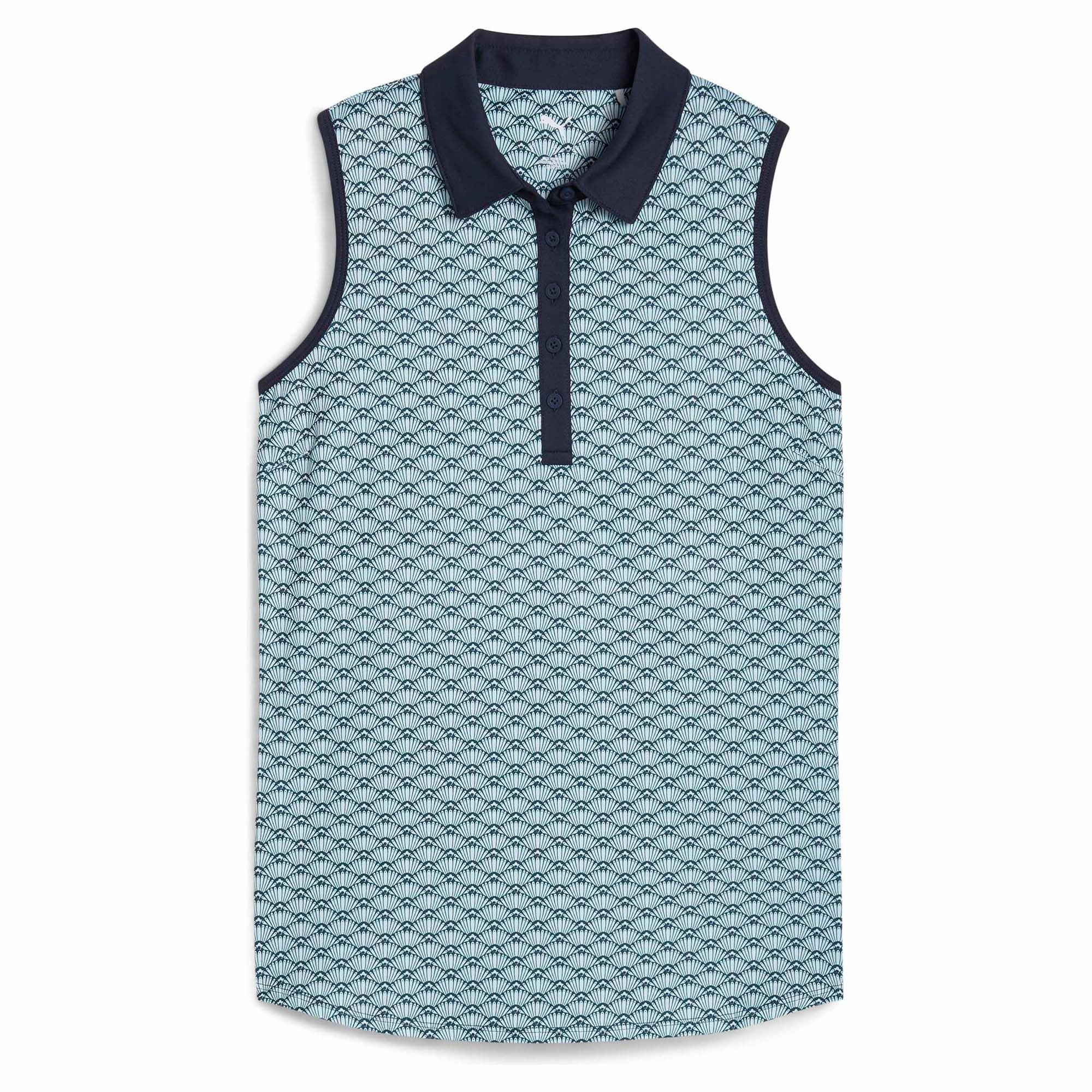 Women's Cloudspun Scallop Sleeveless Polo Breathable Jersey Material Weightless Feel