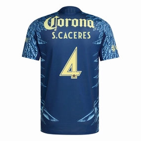 adidas S. Caceres Men's Club Am??rica 25/26 Authentic Away Jersey (Blue) Soft Brushed Interior