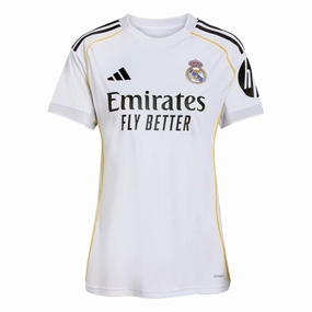 adidas Women's Real Madrid 25/26 Home Jersey (White) Anti Pill Finish Relaxed Comfort