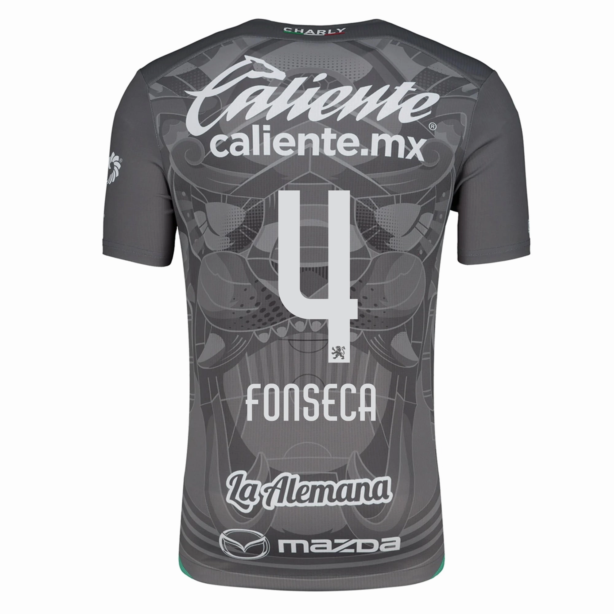 4 Way Stretch Machine Washable Durability Charly Nicolas Fonseca Leon Third Jersey 24/25 (Grey/Green)