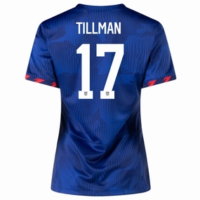 Ultra Soft Weave Ergonomic Articulated Sleeve Nike Womens United States Malik Tillman Away Jersey 23/24 (Hyper Royal/Loyal Blue)