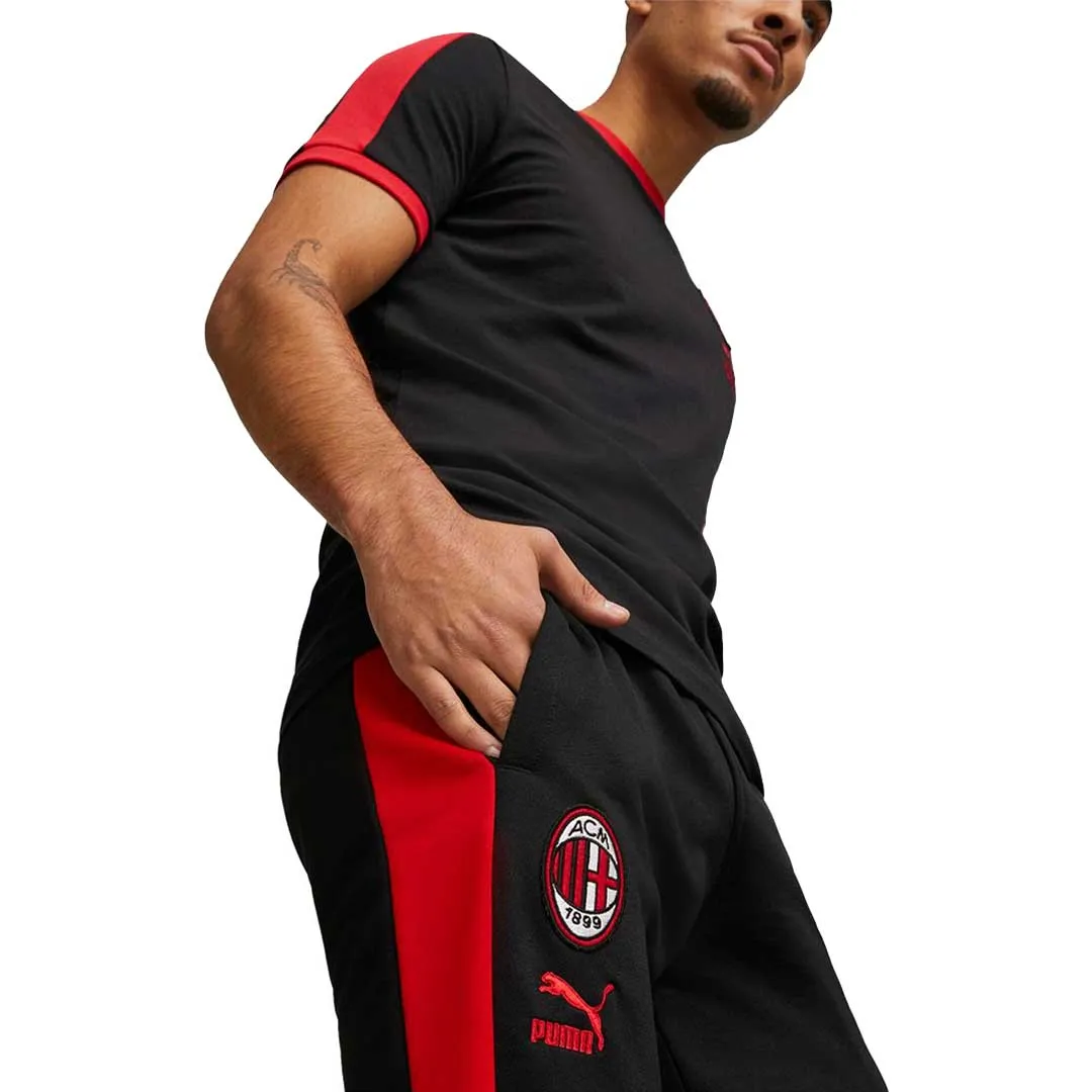 High Breathability Mesh Motion Design Puma - Men's AC Milan Football Heritage T7 Track Pant (769351 01)