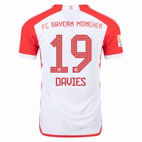 Zero Waste Manufacturing Process adidas Bayern Munich Authentic Alphonso Davies Home Jersey w/ Bundesliga Champions Patch 23/24 (White/Red)